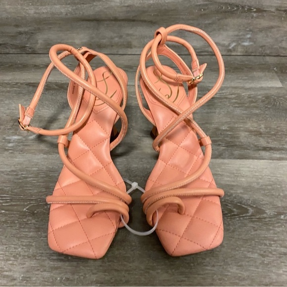 Sam Edelman | Maven Quilted Leather Rose Pink Strappy Sandals Size 6.5 NEW - Picture 5 of 9